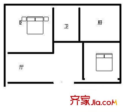 海德山莊 2室 戶型圖