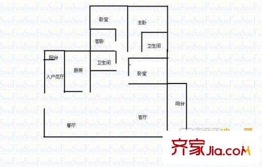 國雅彩云間 4室 戶型圖