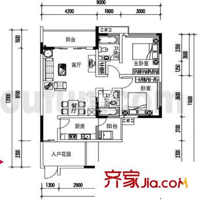 國雅彩云間 戶型圖 1號房