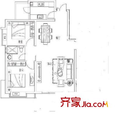 園丁夢(mèng)苑 2室 戶型圖