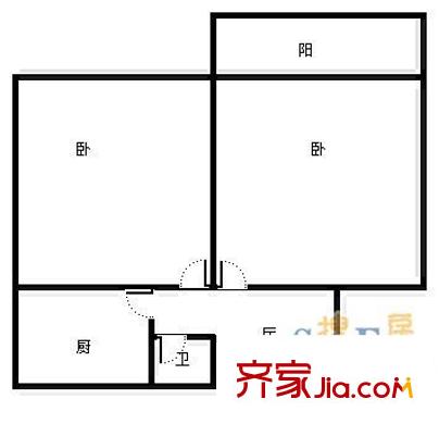 新工二村 2室 戶型圖