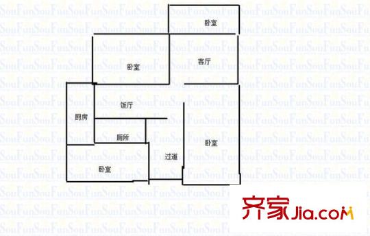 沙楊路小區(qū) 3室 戶型圖