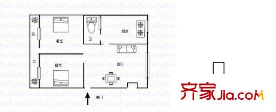 沙楊路小區(qū) 2室 戶型圖