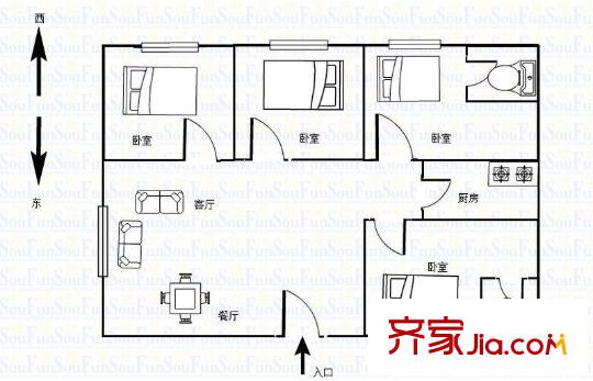 沙楊路小區(qū) 4室 戶型圖