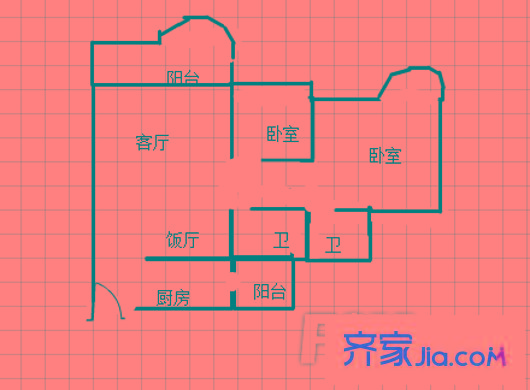 樂意苑 2室 戶型圖