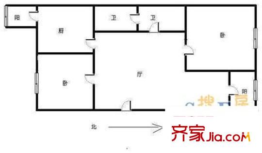龍泉新苑 2室 戶型圖