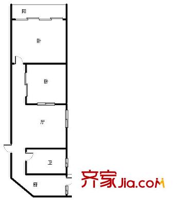 金禾麗都 2室 戶型圖