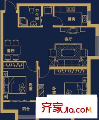 龍泉新苑 2室 戶型圖