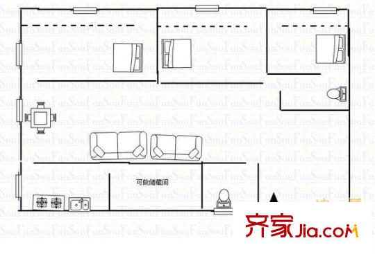 洋河一村 4室 戶型圖