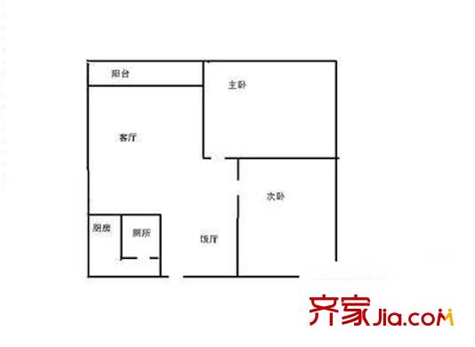 下回水溝小區(qū) 2室 戶型圖