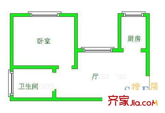 下回水溝小區(qū)戶型圖戶型圖7 1室1廳1衛(wèi)1廚