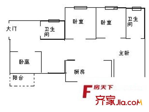 四公里小區(qū)戶(hù)型圖四公里 2室 戶(hù)型圖 2室2廳1衛(wèi)1廚