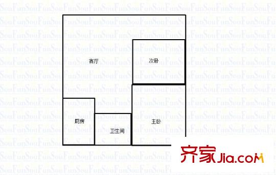 圣泉花園 2室 戶型圖