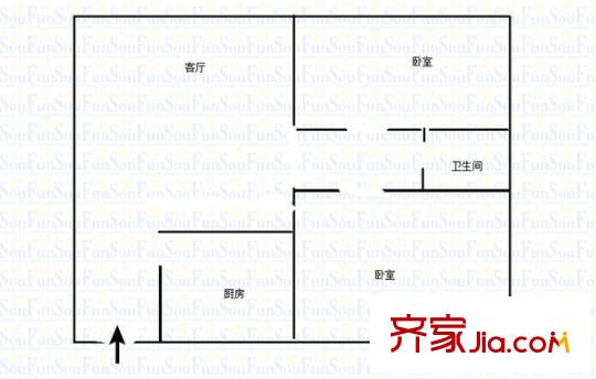 圣泉花園 2室 戶型圖