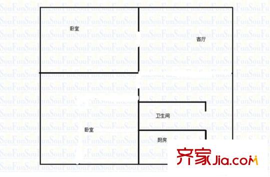 圣泉花園 2室 戶型圖