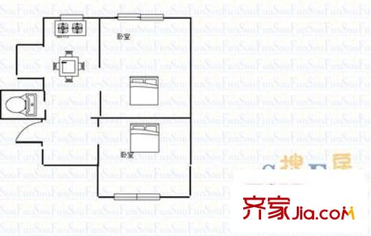 四公里小區(qū)戶型圖四公里 2室 戶型圖 2室1廳1衛(wèi)1廚