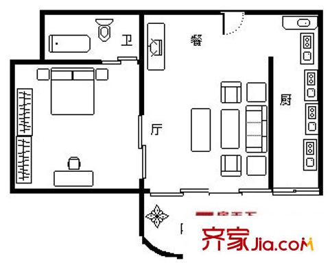 四公里小區(qū)戶(hù)型圖四公里 2室 戶(hù)型圖 2室1廳1衛(wèi)1廚