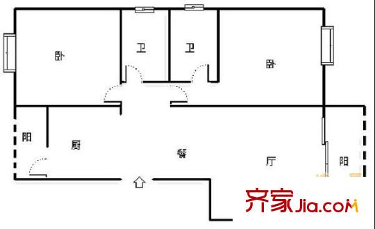 海宇天賜苑 2室 戶型圖