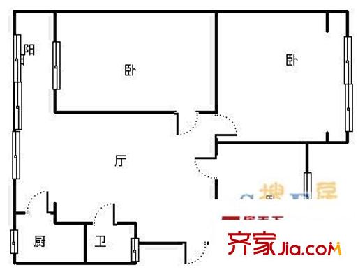渝建村 3室 戶型圖