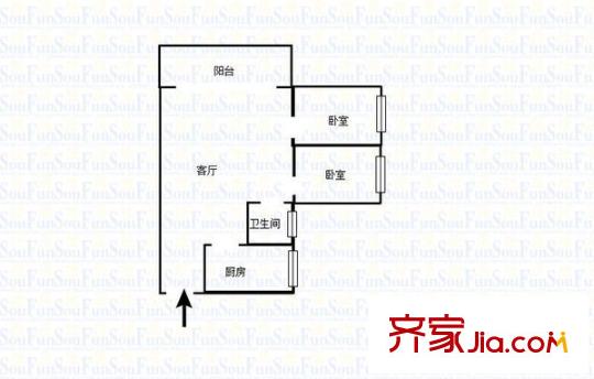 香林華府 2室 戶型圖