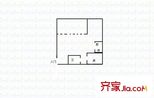 新重慶公寓 1室 戶型圖