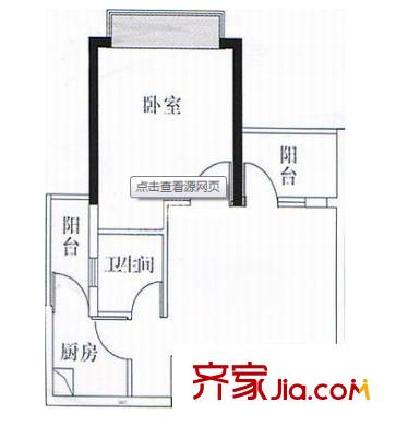 華一坡小區(qū) 1室 戶型圖