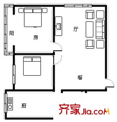 大順商廈 2室 戶型圖
