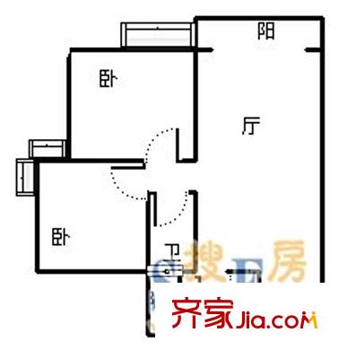 新原野大廈 2室 戶型圖