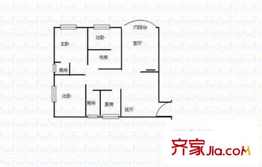 新原野大廈 3室 戶型圖
