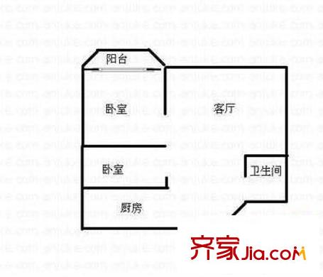 新原野大廈 2室 戶型圖