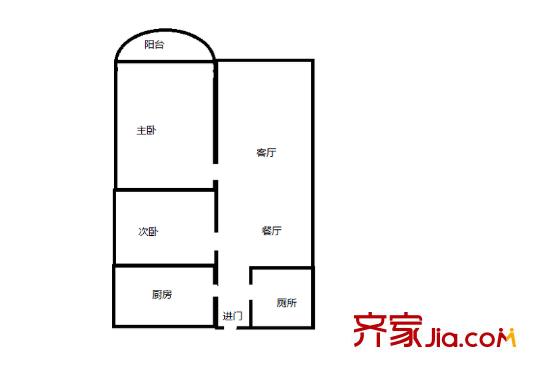 新原野大廈 2室 戶型圖