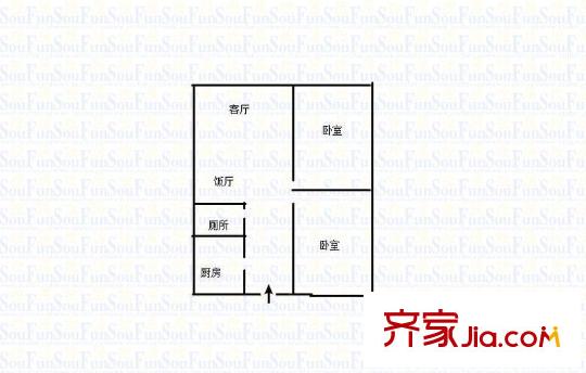 新原野大廈 2室 戶型圖