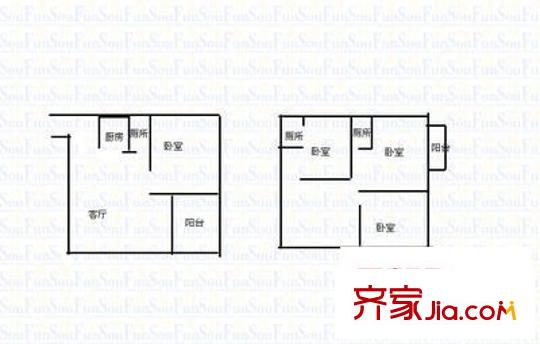 新原野大廈 4室 戶型圖