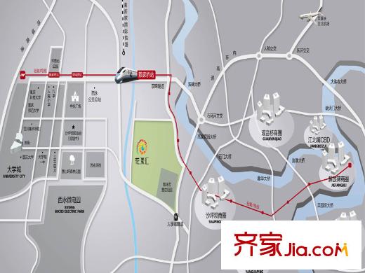 隆鑫花漾匯區(qū)位圖