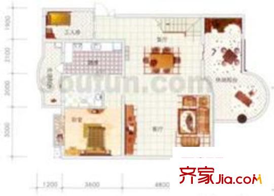 南方上格林陽光美谷戶型圖藍天園A2 4室2廳2衛(wèi)1廚