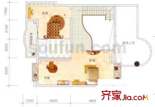 南方上格林陽光美谷戶型圖藍天園A2 4室2廳2衛(wèi)1廚