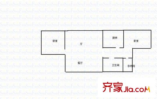 大地興城 2室 戶型圖