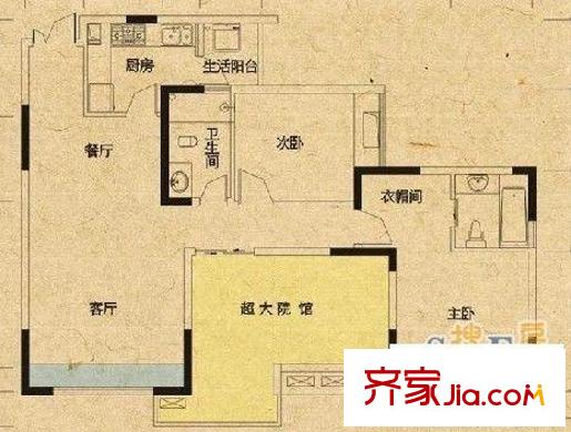 前衛(wèi)江畔 2室 戶型圖