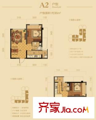 天鴻龍宇金座 1室 戶型圖