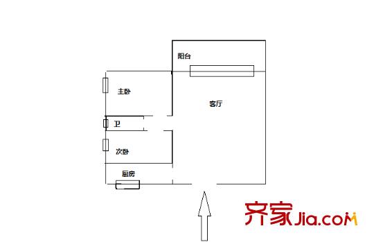 前衛(wèi)江畔 2室 戶型圖
