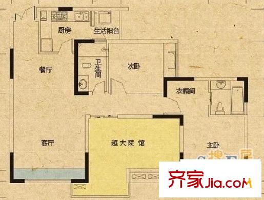 前衛(wèi)江畔 2室 戶型圖