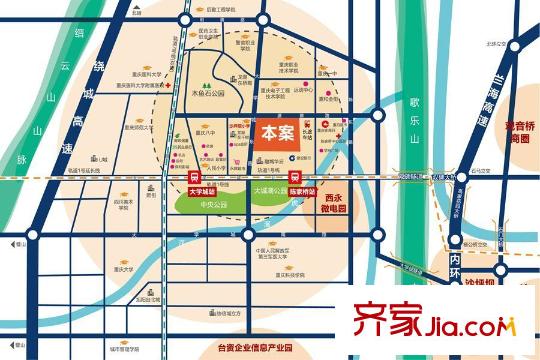 葛洲壩微客公館區(qū)位圖
