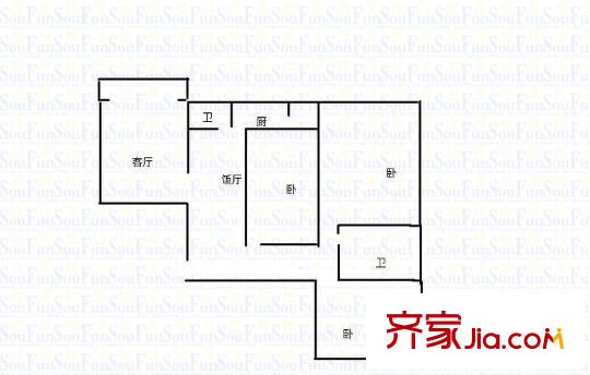 南開苑集資房 3室 戶型圖
