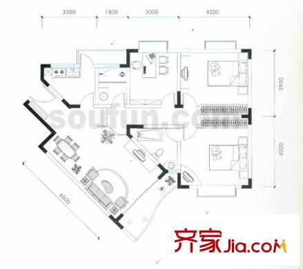 典雅森林花園 3室 戶型圖