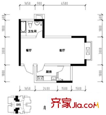 東湖雅苑 1室 戶型圖