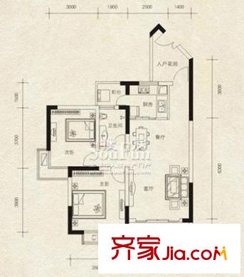 東湖雅苑 2室 戶型圖