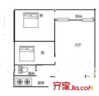 典雅森林花園 2室 戶型圖