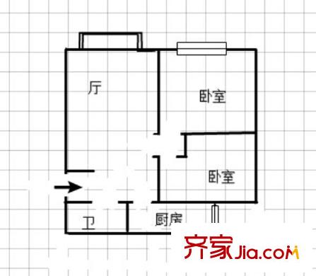 曦圓理工佳苑 2室 戶型圖
