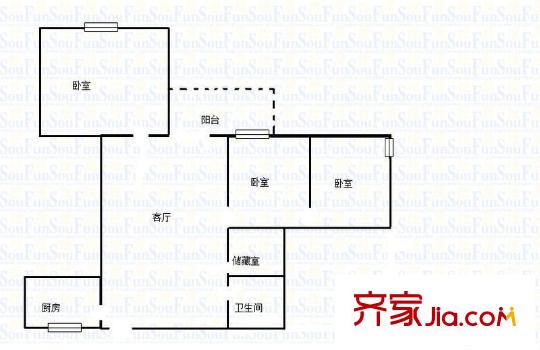 商檢大廈 2室 戶型圖