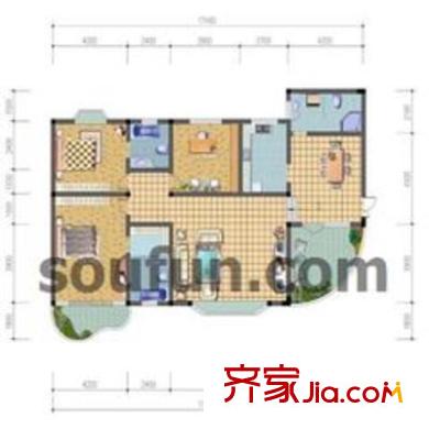 日月山莊戶型圖戶型圖 3室2廳3衛(wèi)1廚